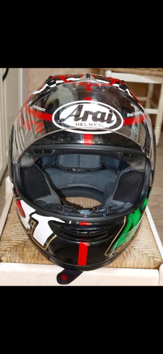 Casco Arai Haga Monza Negro Rojo