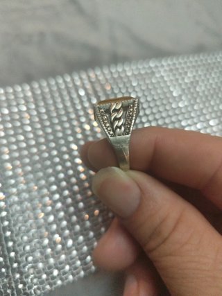 Anillo Vintage Piedra Amarilla Plata