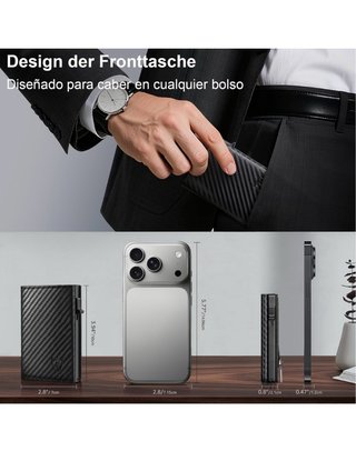 Cartera Tarjetero RFID TENBST Negra