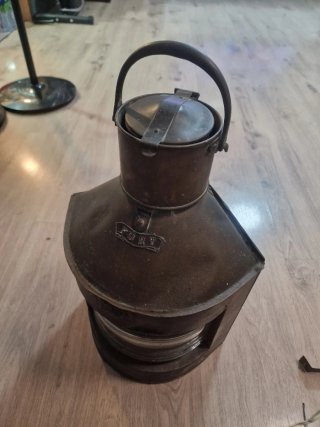 Faro náutico de colección, de cobre.
