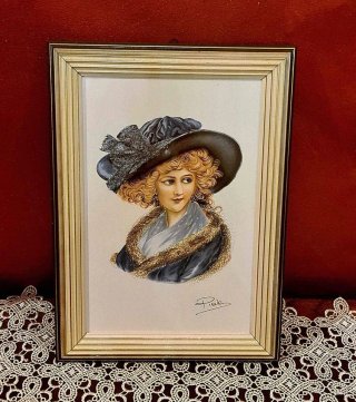 Quadro in porcellana Pieve firmata Monreau