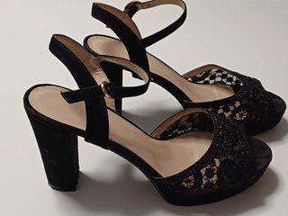 Sandalias Fiesta Joyca Talla 39 Negras Tacón 10cm