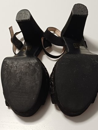 Sandalias Fiesta Joyca Talla 39 Negras Tacón 10cm