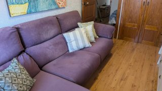 Sofá Chaise Longue Morado Tela