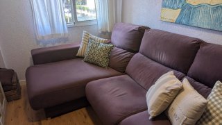 Sofá Chaise Longue Morado Tela