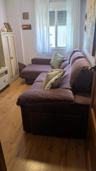 Sofá Chaise Longue Morado Tela