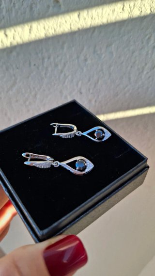 Pendientes Moissanita Negra GRA