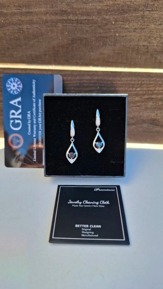 Pendientes Moissanita Negra GRA