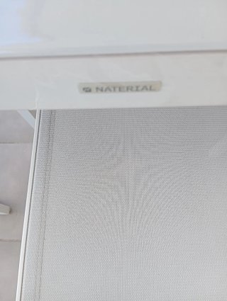 Mesa y 6 sillas jardin aluminio blanco NATERIAL