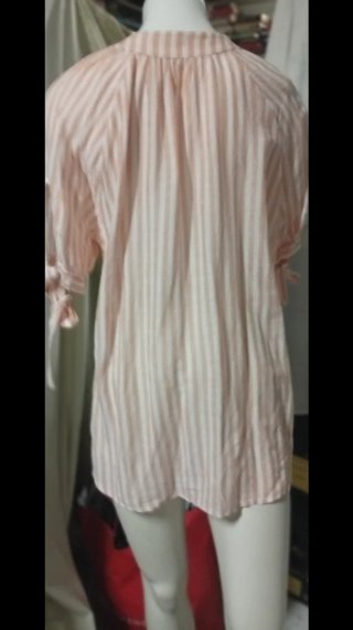 Camisa ancha rayas rosa y blanco