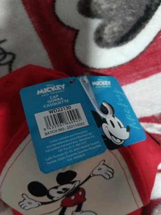 Gorra Mickey Mouse Disney Niño Roja Blanca