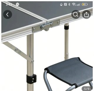Tavolo pieghevole da campeggio + 4 sedie. Nuovo