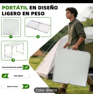 Tavolo pieghevole da campeggio + 4 sedie. Nuovo