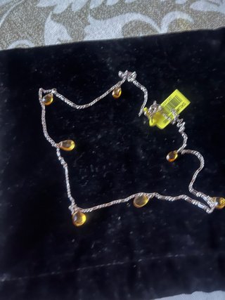 Colgante Plata y Piedras Amarillas