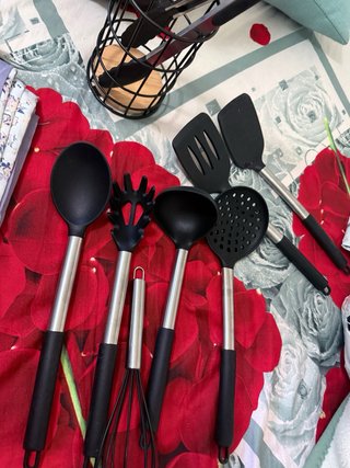 Lote Utensilios Cocina Silicona y Metal