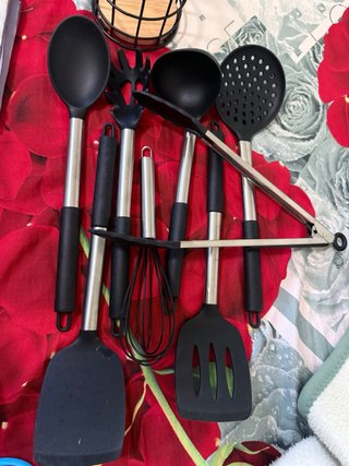 Lote Utensilios Cocina Silicona y Metal