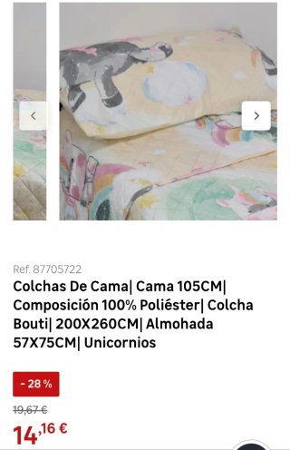 Colcha Unicornios 105cm 200x260cm