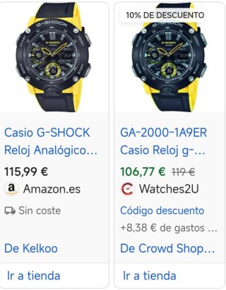 G-Shock GA-2000-1A9ER Casio Original Amarillo