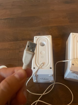 Altavoces blancos USB Regulador Volumen Con luces