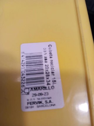 Cubo basura Fervik amarillo nuevo