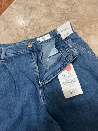 Pantalones vaqueros Lefties Wide Leg talla 38