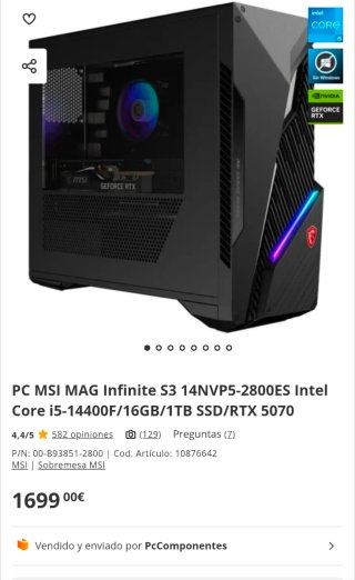 PC Gaming MSI MAG Infinite S3 Intel Core i5