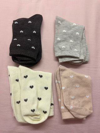 Calcetines con corazones Talla Única