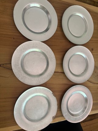 6 Bajoplatos Metálicos Plateados