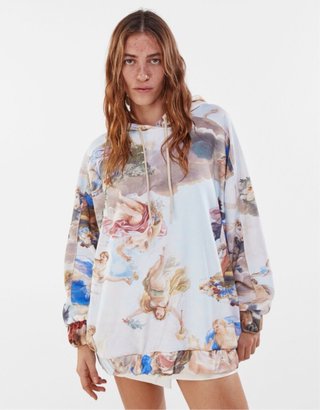 Sudadera Bershka oversize estampado Art