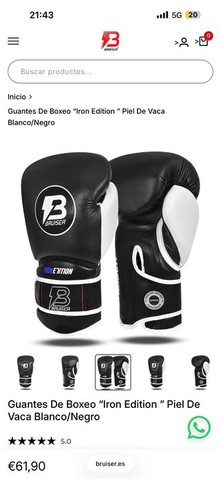 Guantes Boxeo Muay Thai Bruiser 14oz Piel original