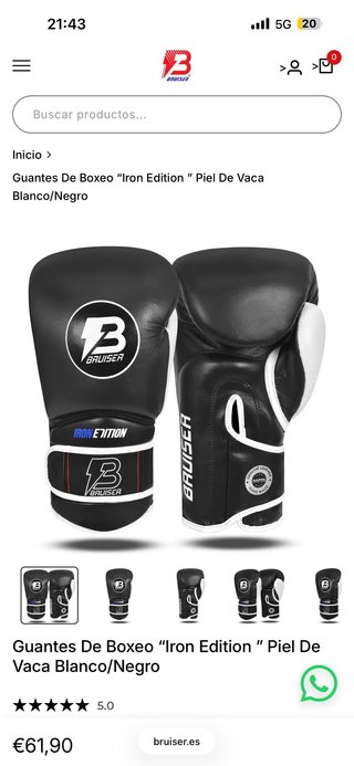 Guantes Boxeo Muay Thai Bruiser 14oz Piel original