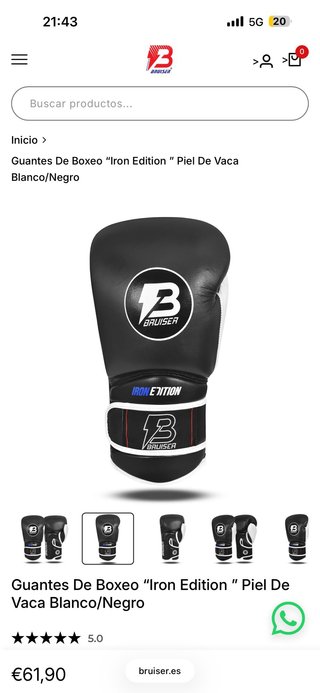 Guantes Boxeo Muay Thai Bruiser 14oz Piel original