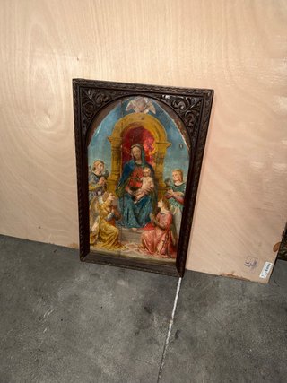 Cuadro religioso antiguo óleo tabla