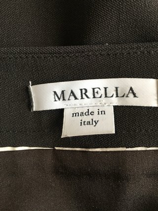 Marella gonna lana marrone con  spacchi sul fondo