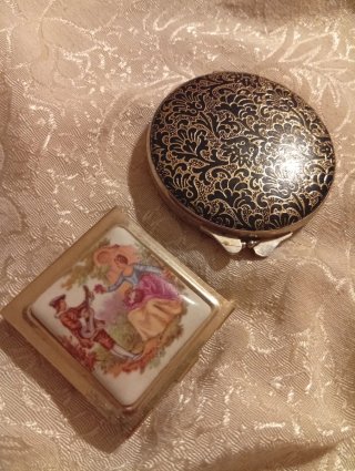 Set porta trucco vintage decorato