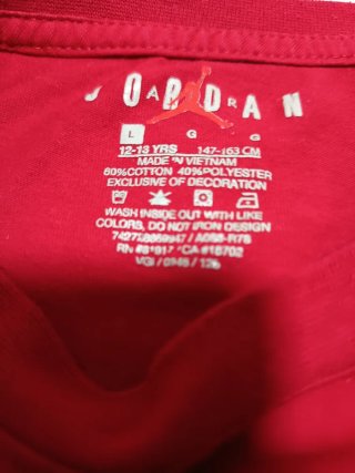 Camiseta Jordan 23 Roja para niños.