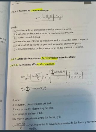 Formulario de psicometría y tablas estadísticas