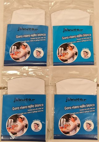 Gorra cocina Jobwear blanca visera rejilla - Nueva