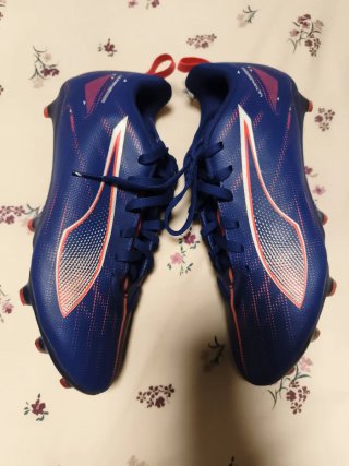 Botas de fútbol Puma niño azul/rojo