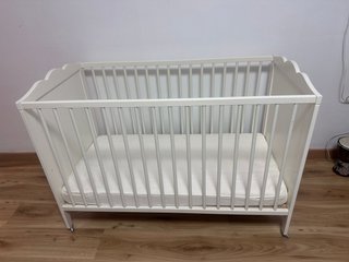 Cuna IKEA SMÄGÖRA 120x60 + Ruedas + Colchón