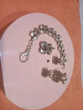 Conjunto Tous Plata: Pulsera, Anillo y Colgante XL