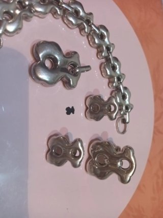 Conjunto Tous Plata: Pulsera, Anillo y Colgante XL