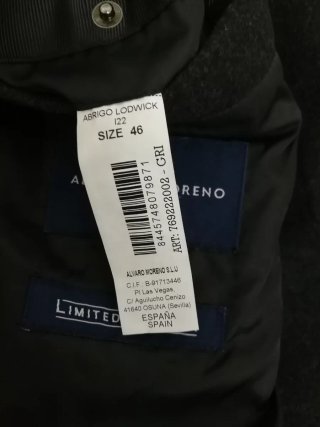 Abrigo de paño hombre Álvaro Moreno Talla 46 / XS