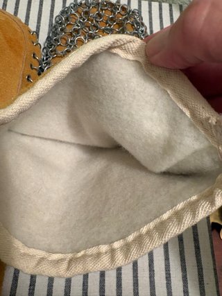 Manoplas de Cuero con Serraje y malla metálica