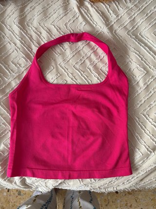 Top deportivo rosa halter