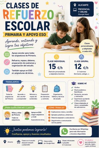Clases de refuerzo escolar en Alicante | Primaria