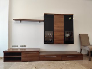 Vitrina de pared madera y cristal