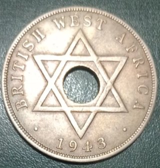Moneda 1 Penny British West Africa 1943