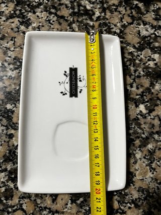 Plato alargado Montecelio blanco