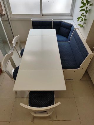 Banco esquinero cocina con mesa extensible